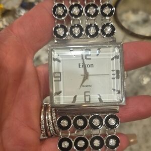 Silver and Black Bracelet Watch